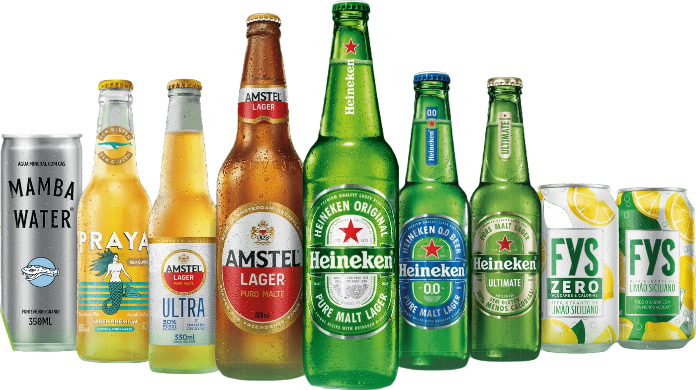 Mamba Water, Praya, Amstel Ultra, Amstel, Heineken, Heineken 0.0, Heineken Ultimate e FYS — portfólio Nova Cintra